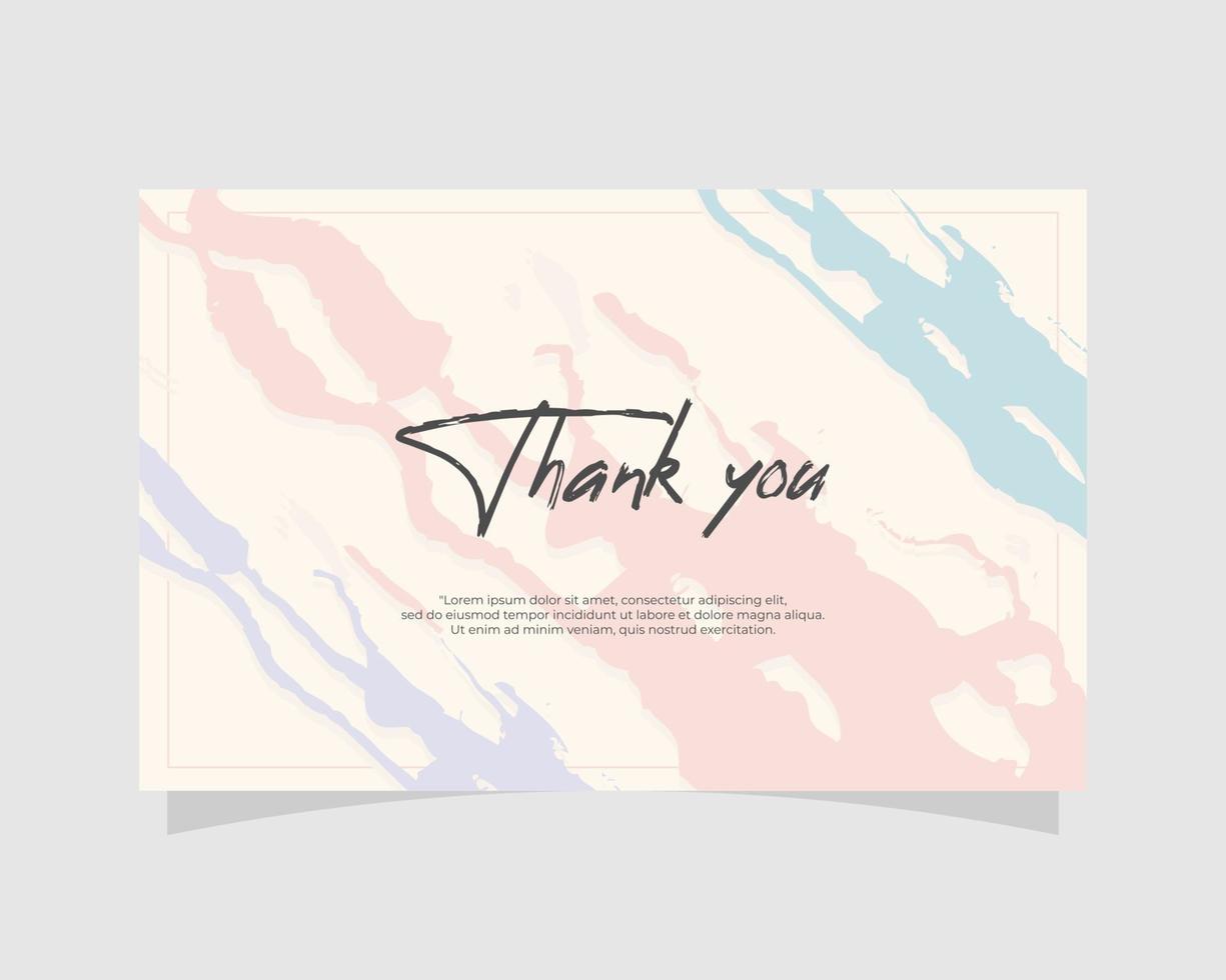 Template thank you card minimalist background vector