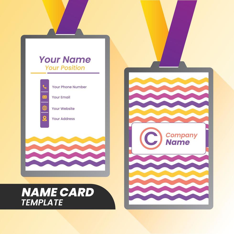 Potrait Colourfull Name Card - Creative and Clean Modern Potrait Name Card Template. vector