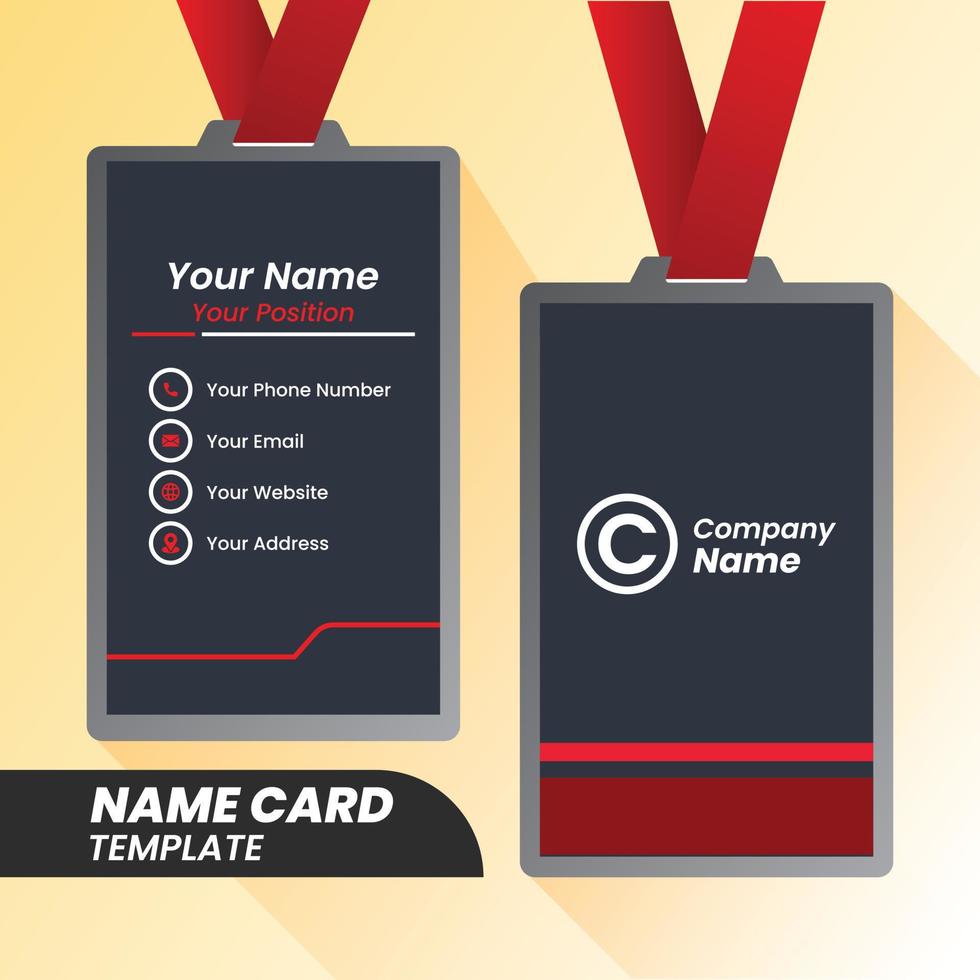 Corporate Name Card - Creative and Clean Modern Name Card Template. vector