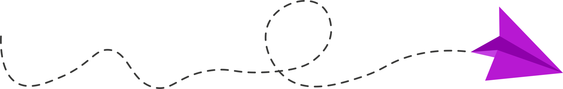 ruta de avión de papel de línea discontinua png