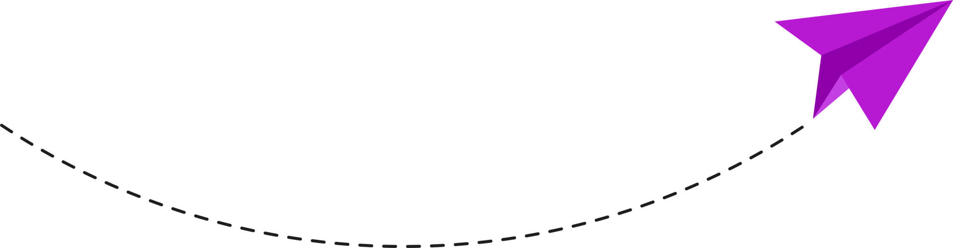 ruta de avión de papel de línea discontinua png