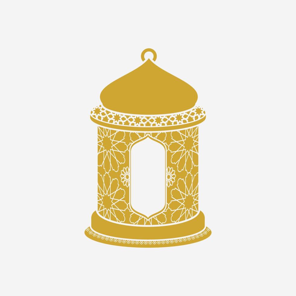 Ilustración de vector de linterna árabe de pie aislado de estilo monocromático plano editable para fines temáticos islámicos ocasionales como ramadán y eid también necesidades de diseño de cultura árabe