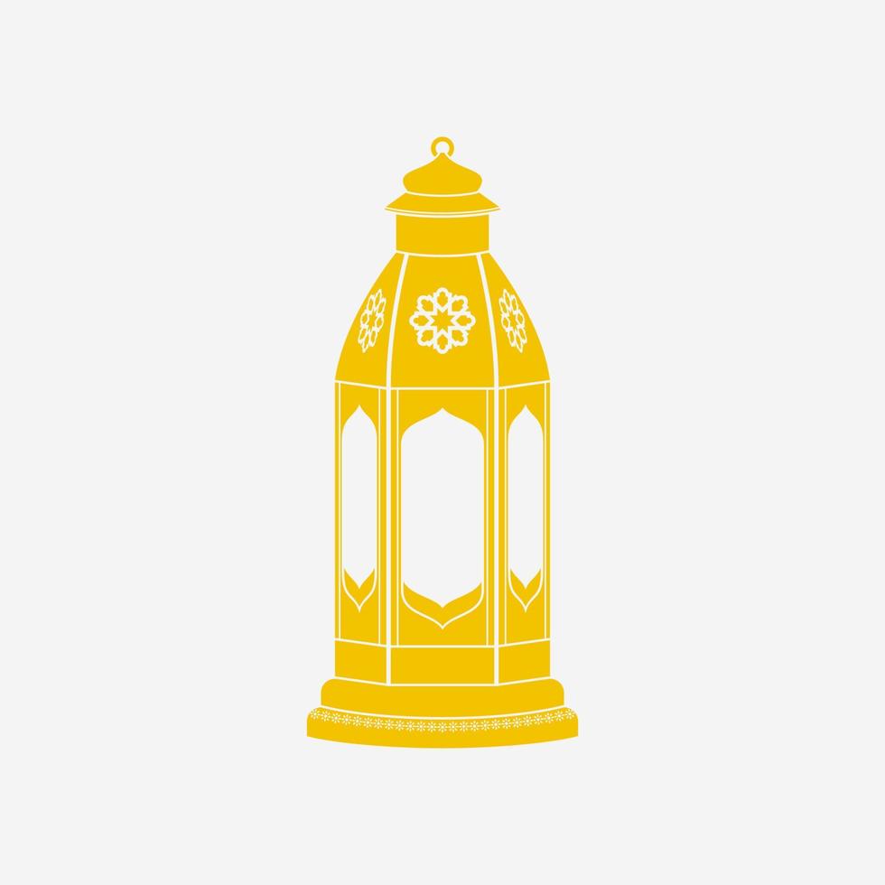 Editable Isolated Standing Arabian Lantern Vector Illustration in Flat Monochrome Style for Islamic Occasional Theme Purposes Such as Ramadan and Eid Also Arab Culture Design Needs