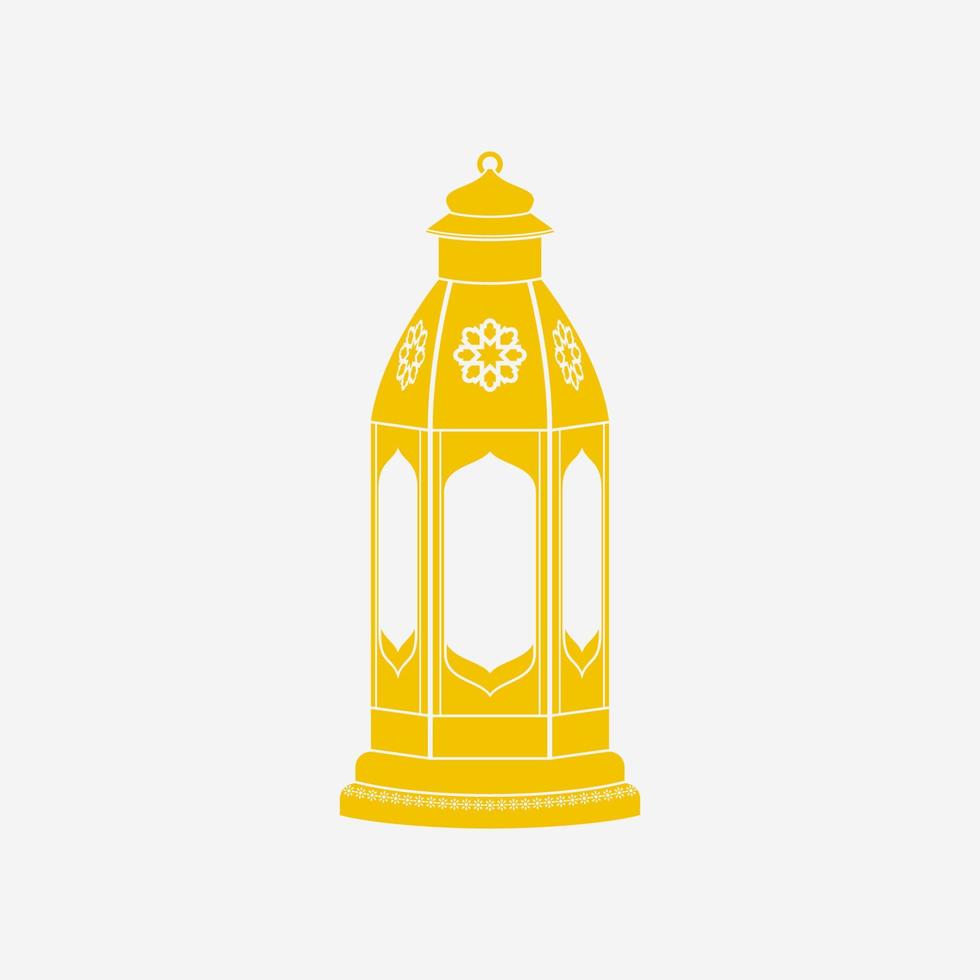 Editable Isolated Standing Arabian Lantern Vector Illustration in Flat Monochrome Style for Islamic Occasional Theme Purposes Such as Ramadan and Eid Also Arab Culture Design Needs