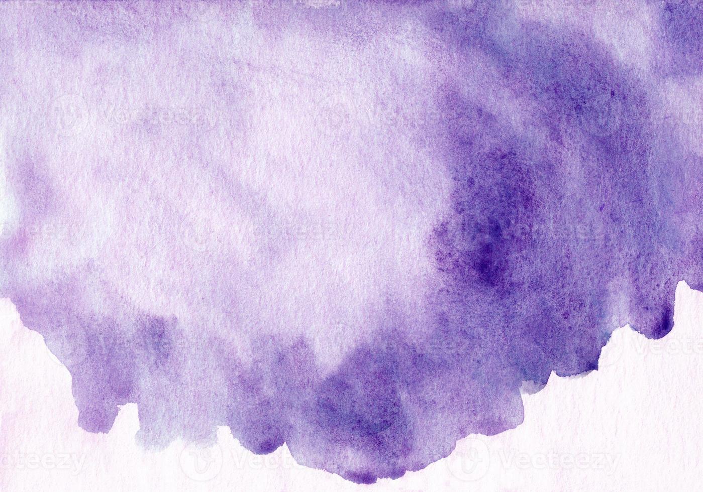 Watercolor purple spot on white background texture. Stains on paper, hand painted photo