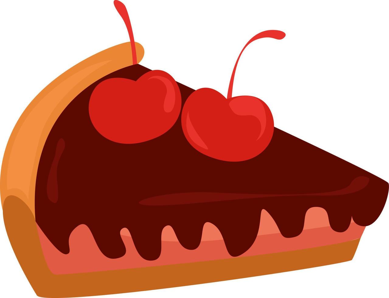 Cherry dessert, illustration, vector on white background.