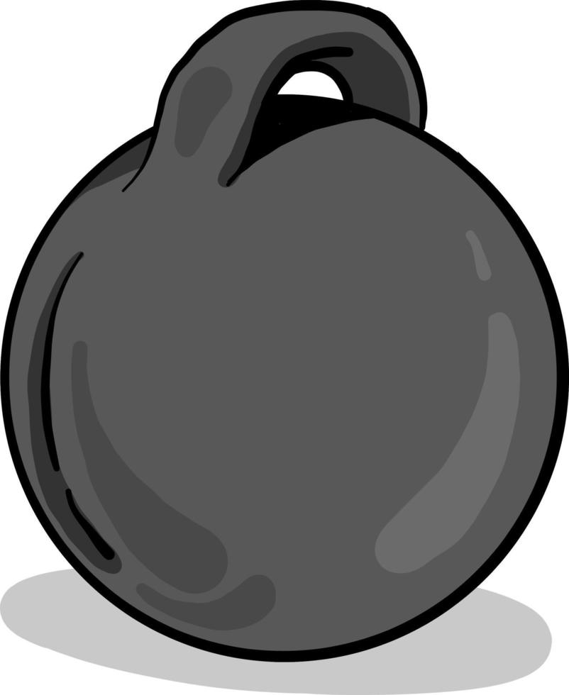 Grey kettle bell ,illustration,vector on white background vector