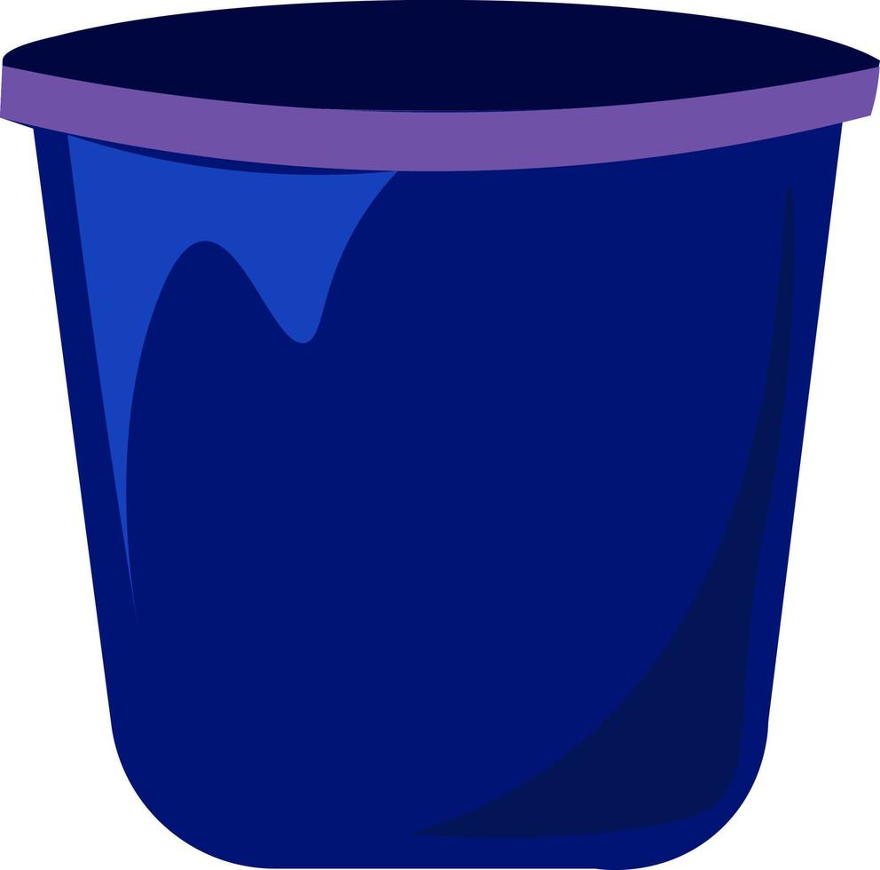 Blue bucket, illustration, vector on white background.
