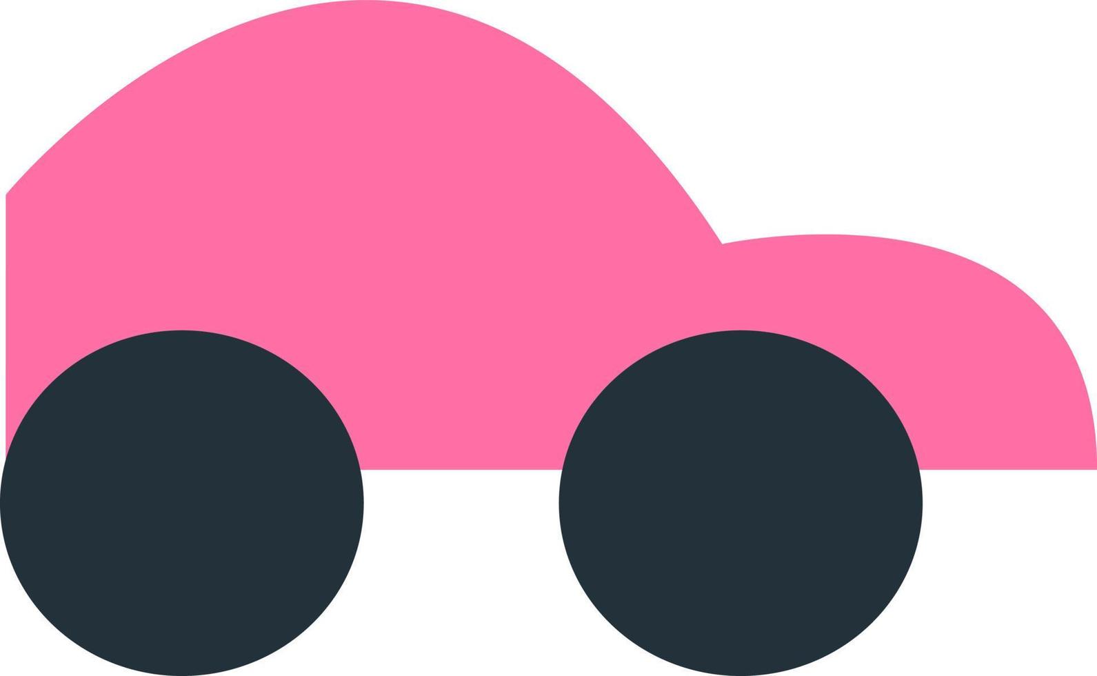 Pink car toy, illustration, vector on a white background.