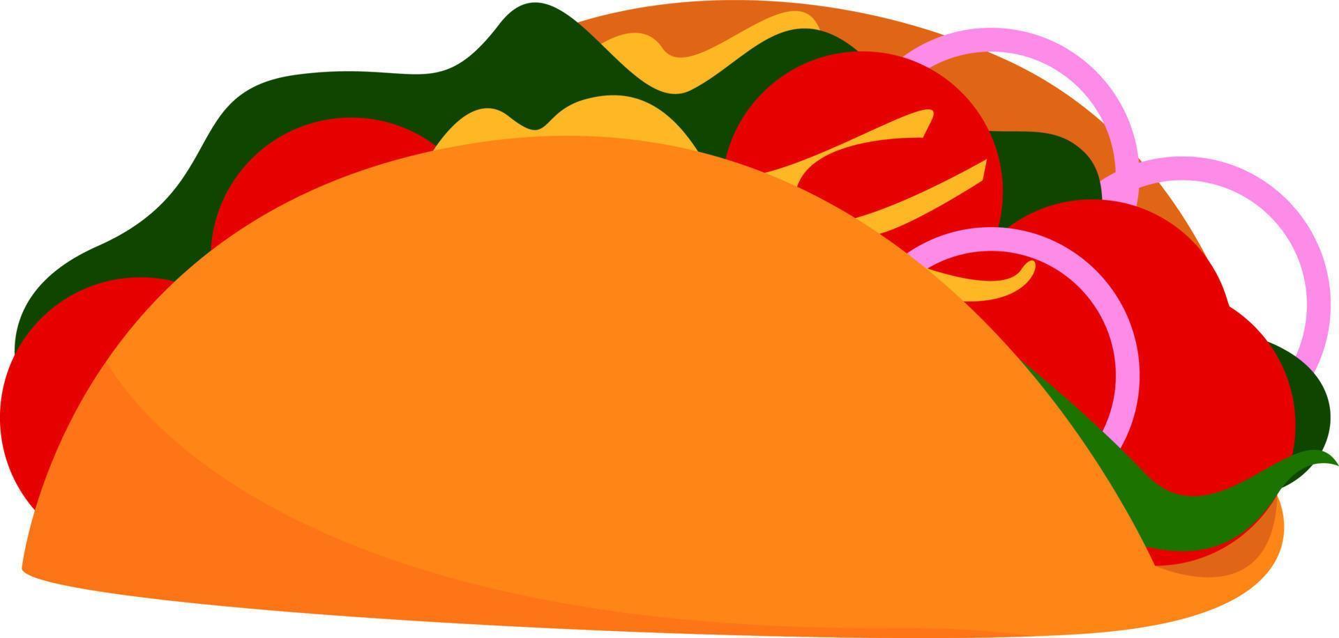 taco de pollo, ilustración, vector sobre fondo blanco.