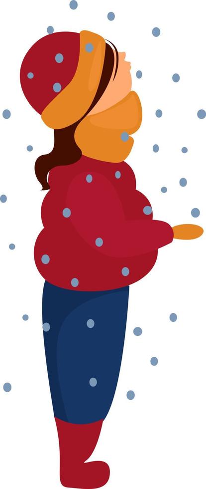 First snow, illustration, vector on a white background.