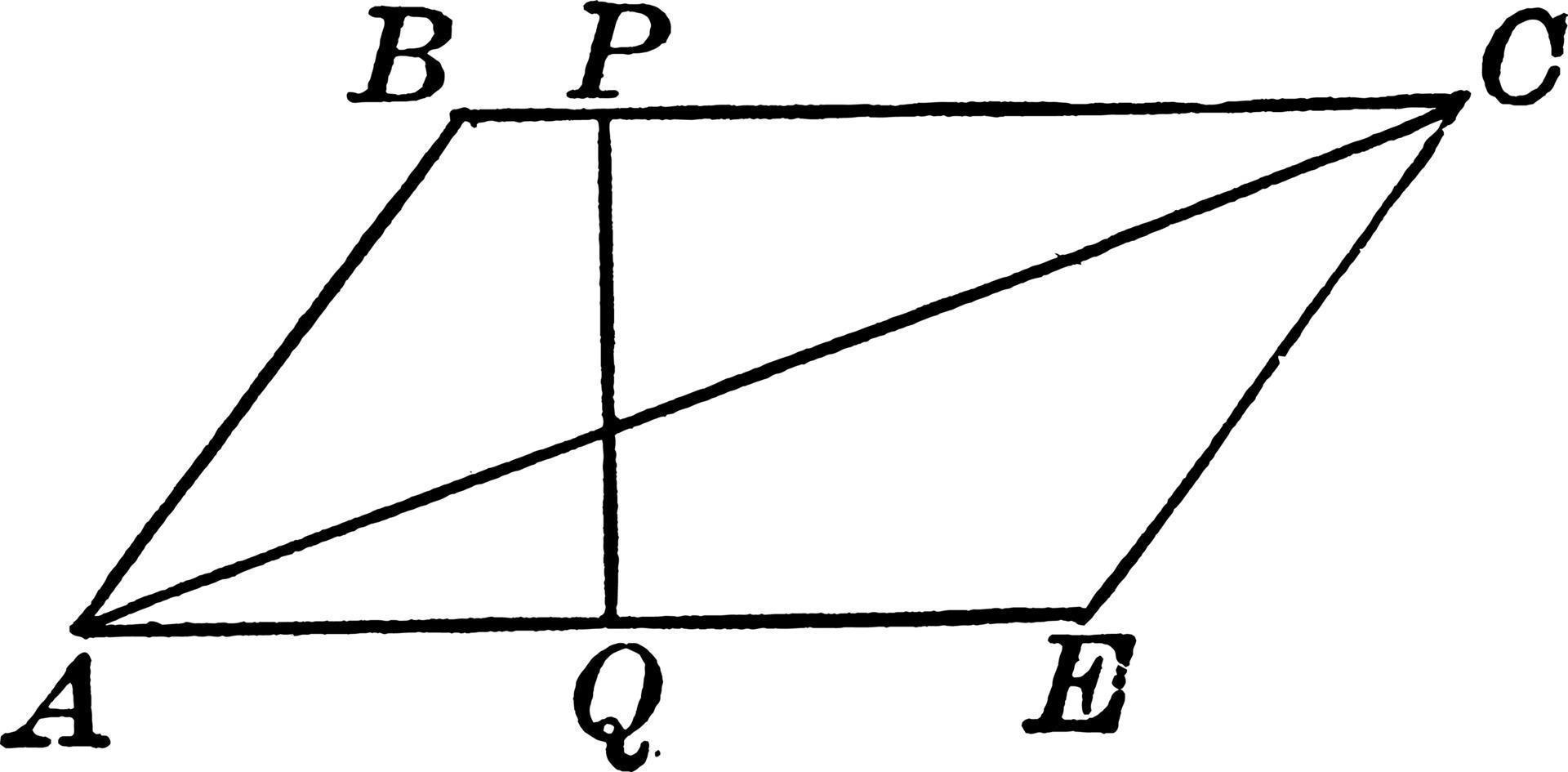 Parallelogram, vintage illustration. vector
