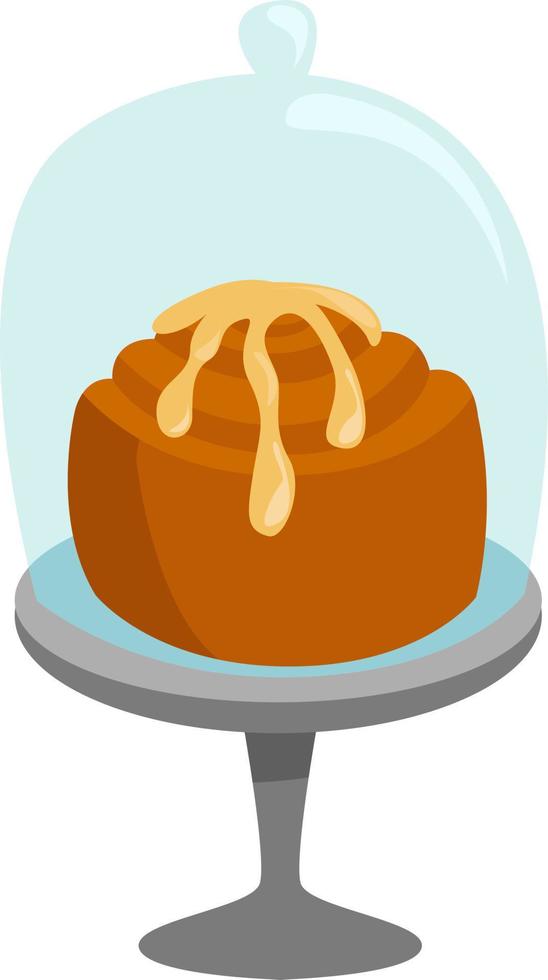 Cinnamon bun, illustration, vector on white background.