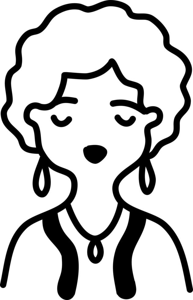 Short haired woman, illustration, vector on a white background