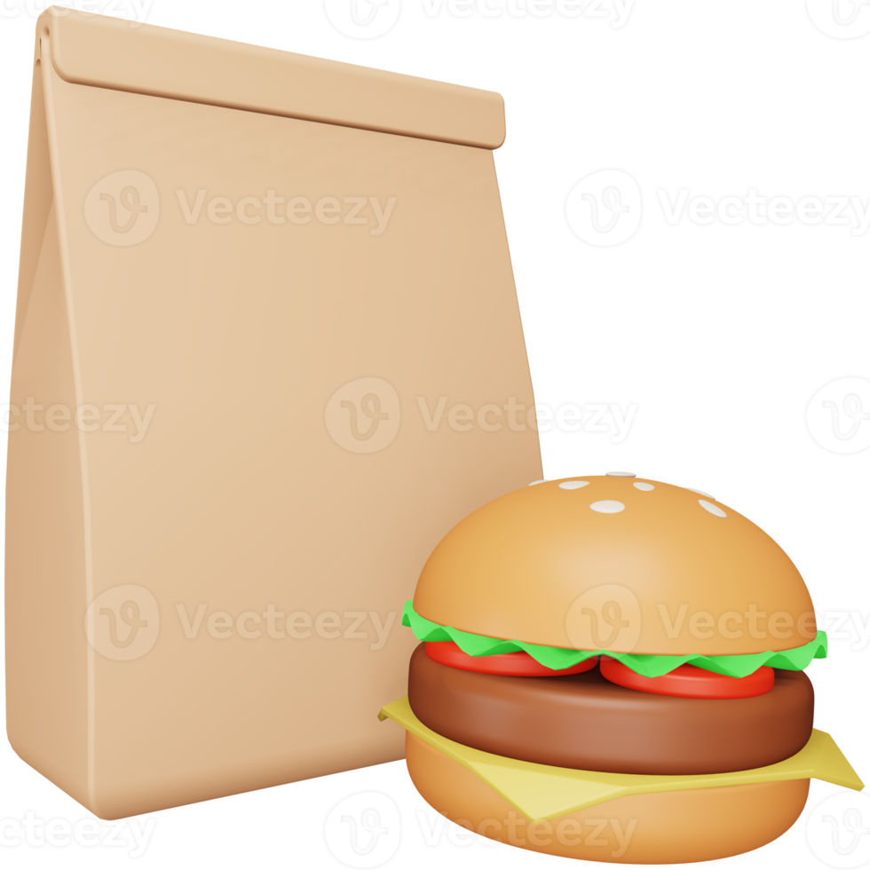 Takeaway food 3d rendering isometric icon. png