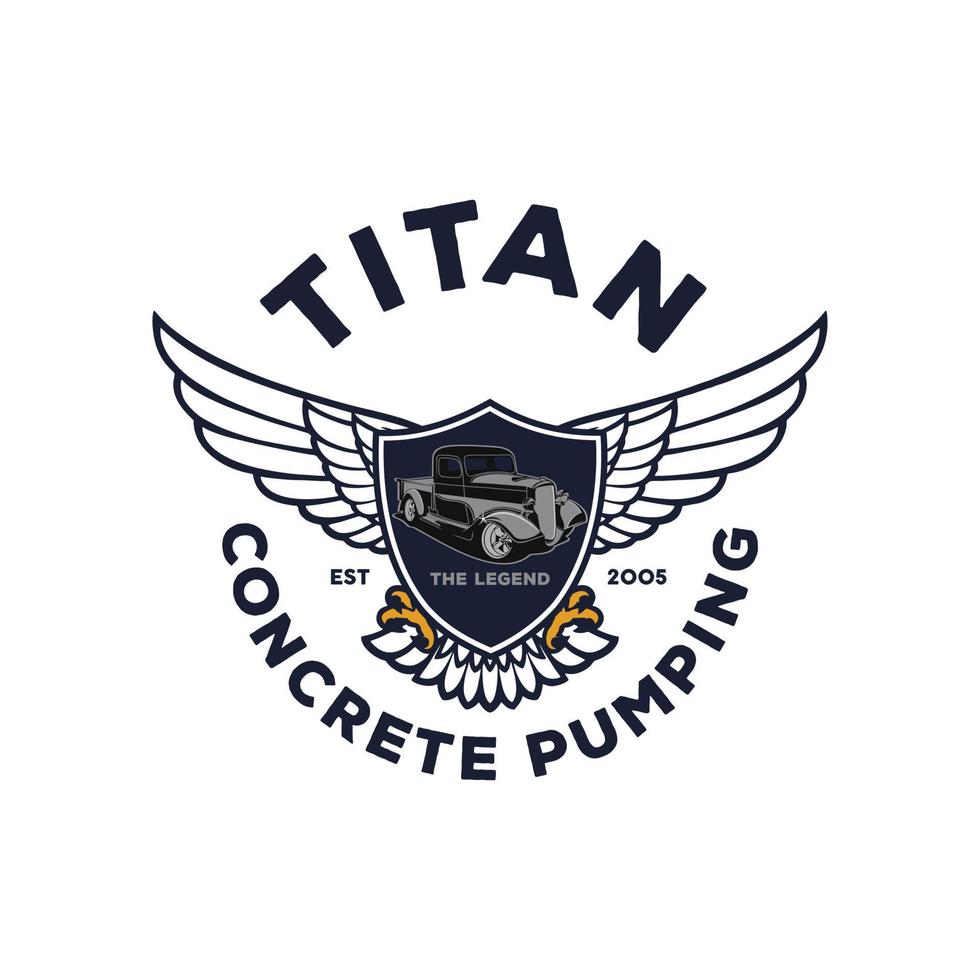 vector del logotipo de bombeo de hormigón titán.