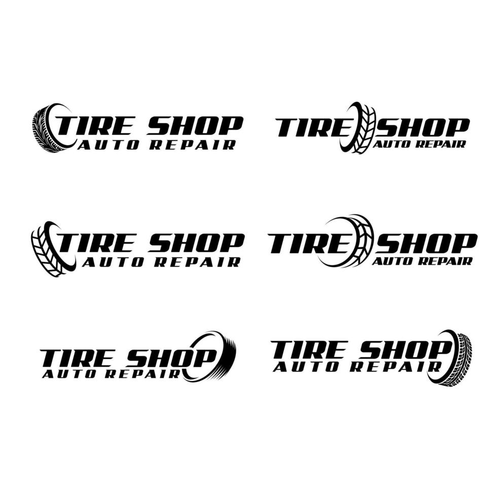 Tire shop auto repair logo vector. vector