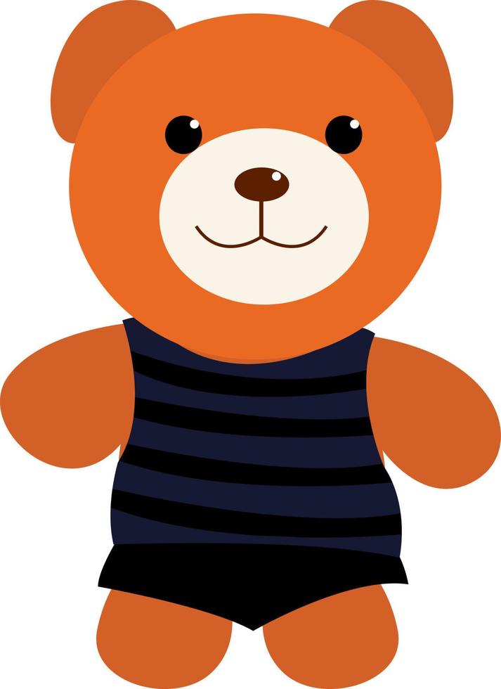Teddy bear, illustration, vector on white background.