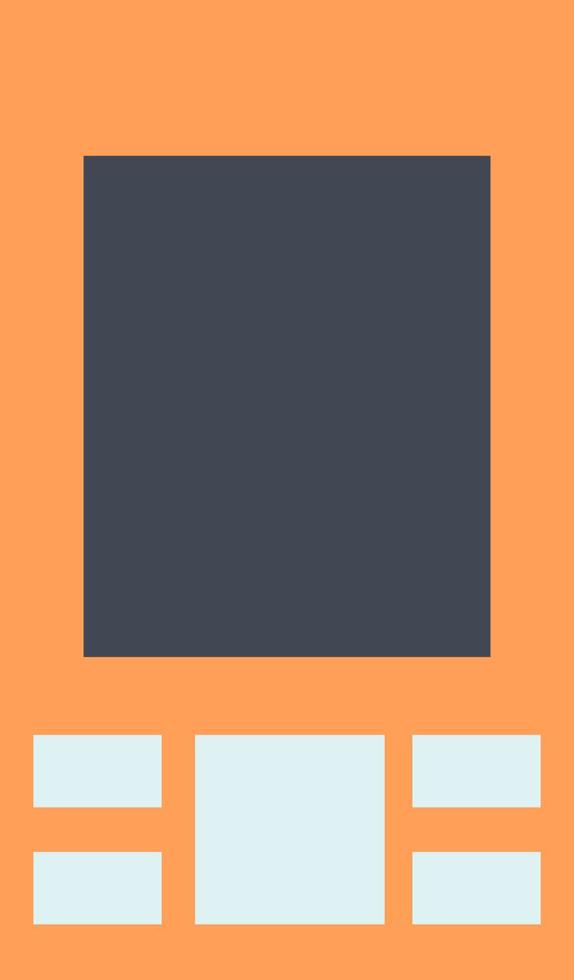 Orange mobile phone, illustration, vector, on a white background. vector