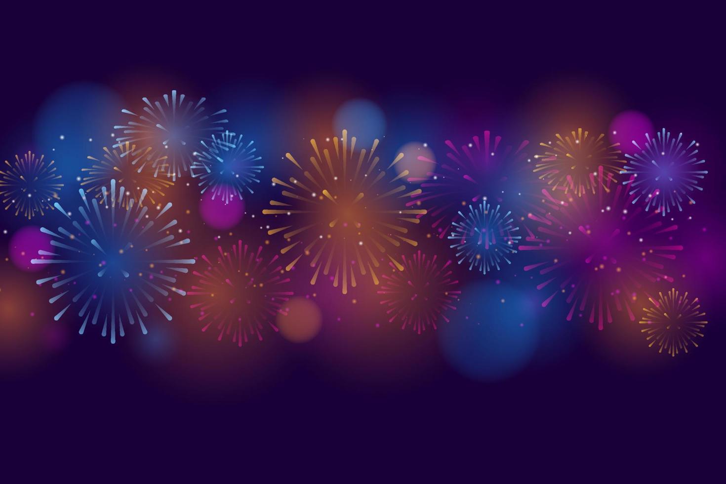 Brightly Colorful Fireworks. firework banner and traditional celebration Christmas new year holiday Diwali Festive vector