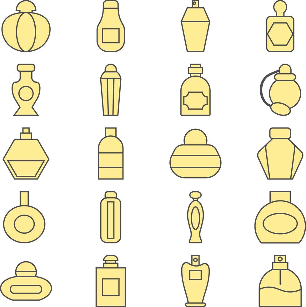 Perfume bottles, illustration, vector on a white background.