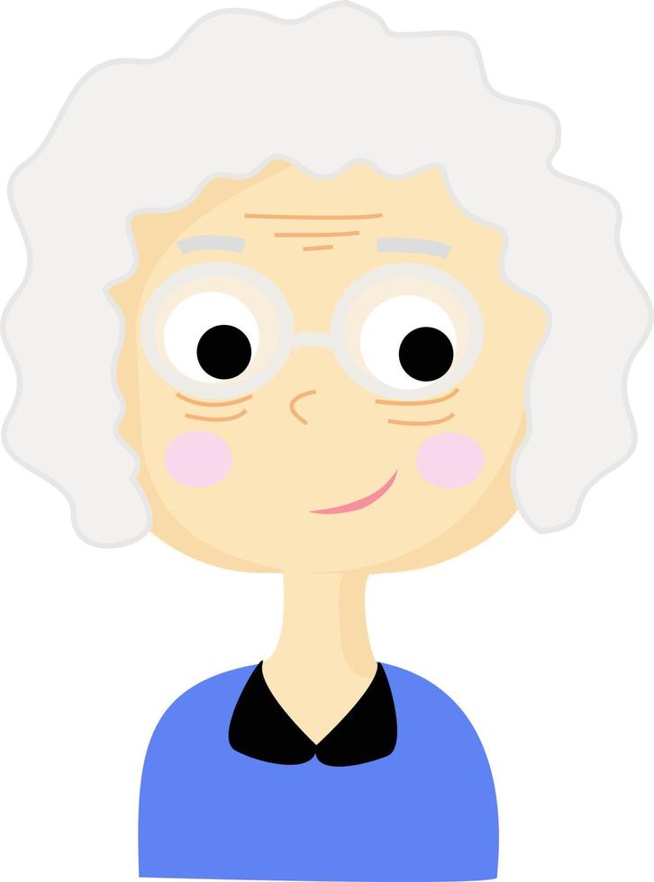 abuela, ilustración, vector sobre fondo blanco.