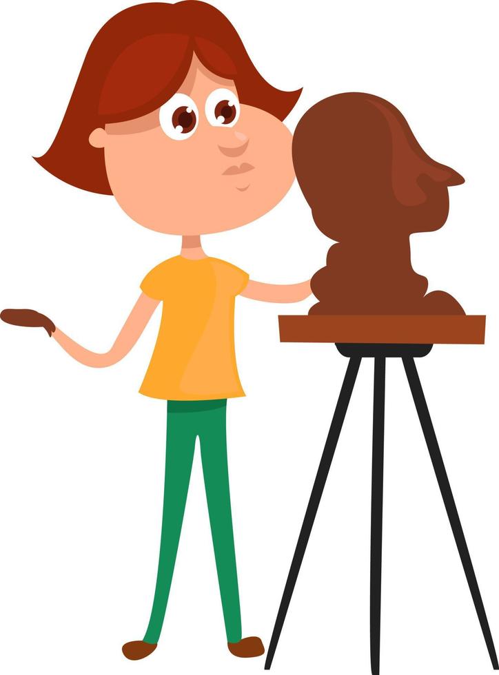 Sculptor, illustration, vector on white background