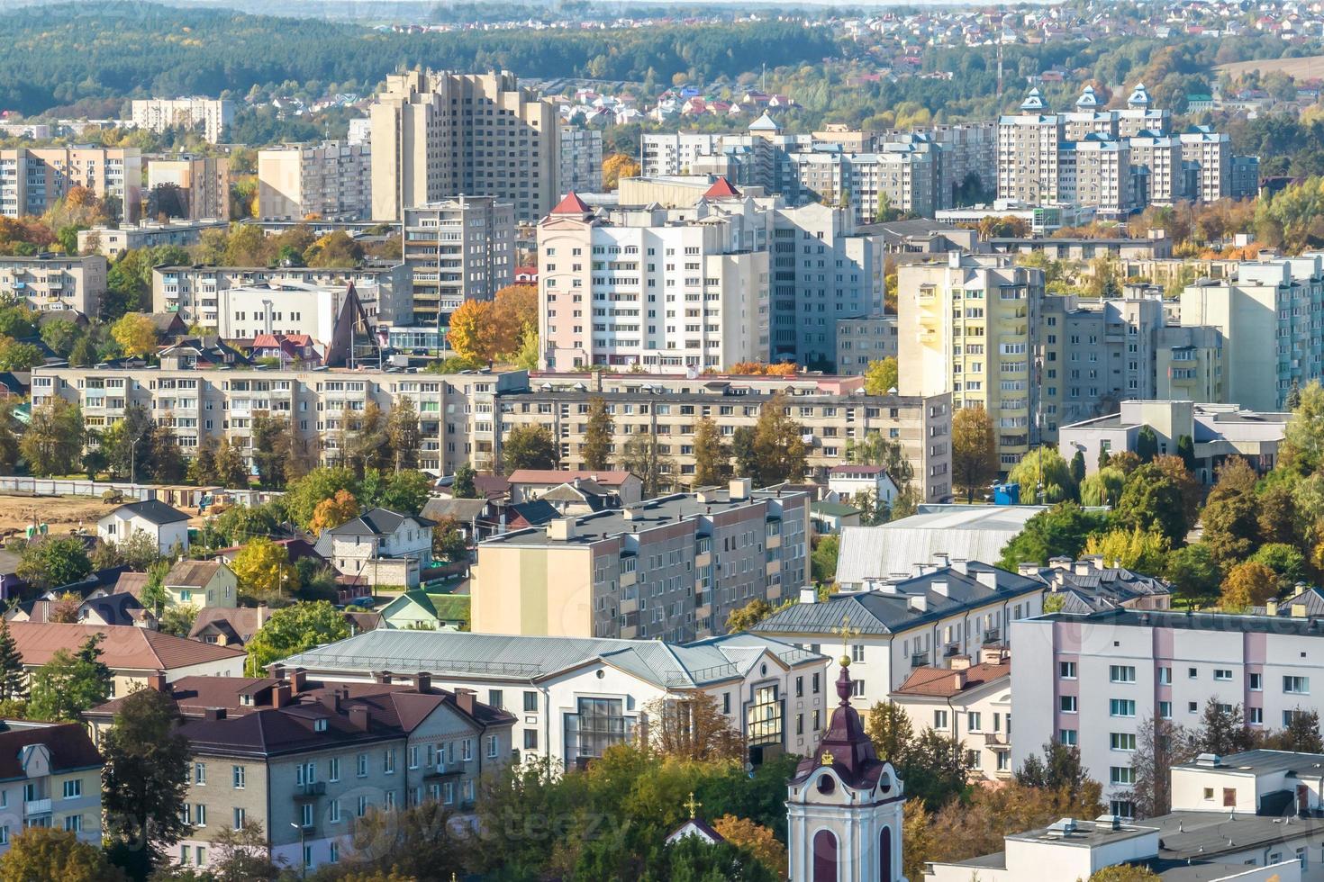 aerial panoramic view of the residential area of high-rise buildings photo