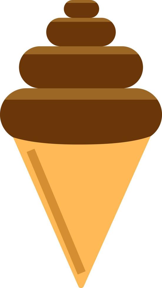 helado de chocolate, ilustración, vector sobre fondo blanco.