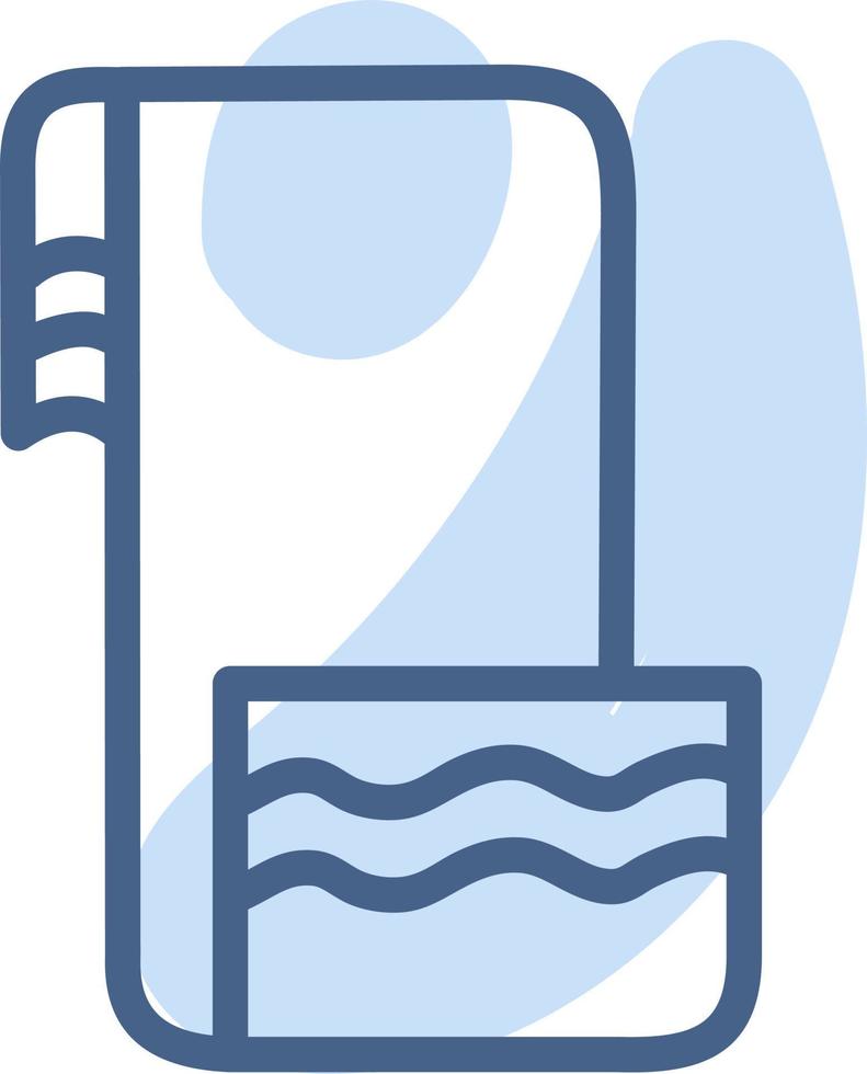 Blue towel, illustration, vector on a white background.