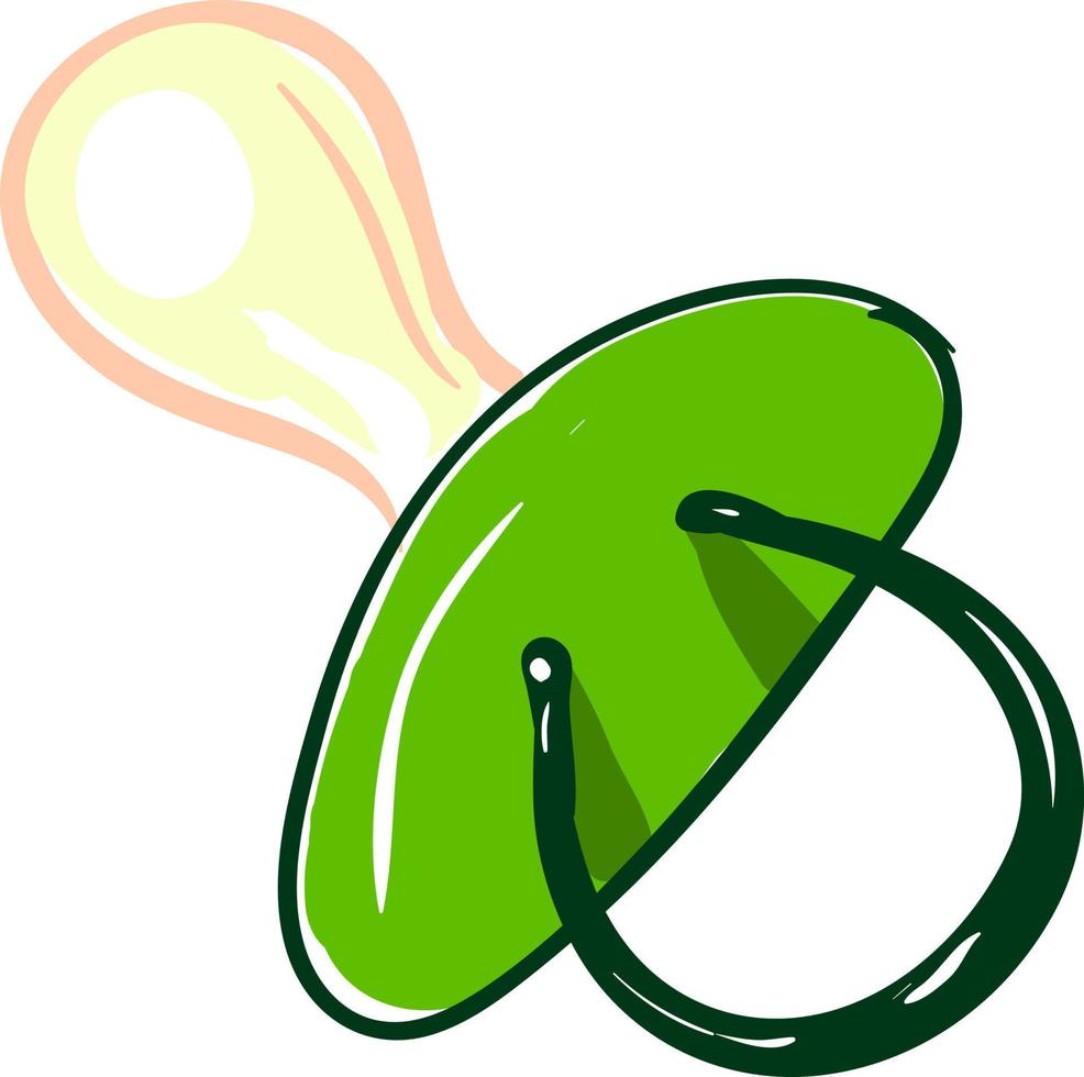 Green nipple, illustration, vector on white background.