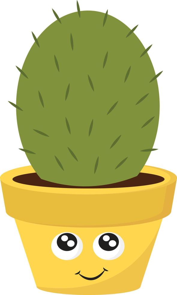 Cute yellow pot, illustration, vector on white background.