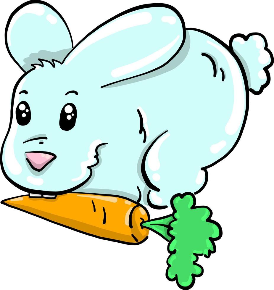 Bunny with carrot , illustration, vector on white background