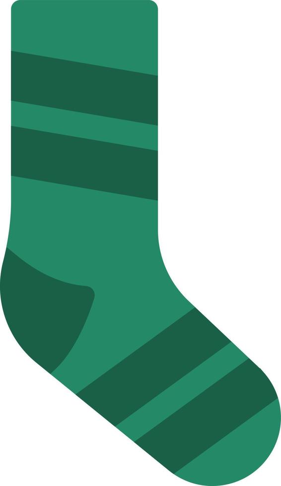 Dark green sock, illustration, vector on a white background.