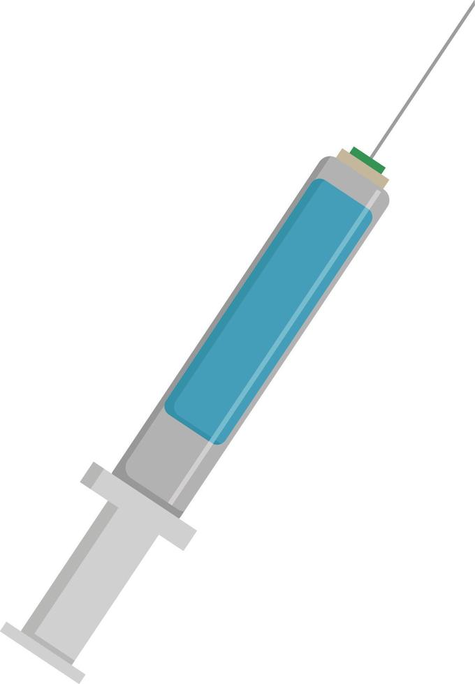 Syringe, illustration, vector on white background.