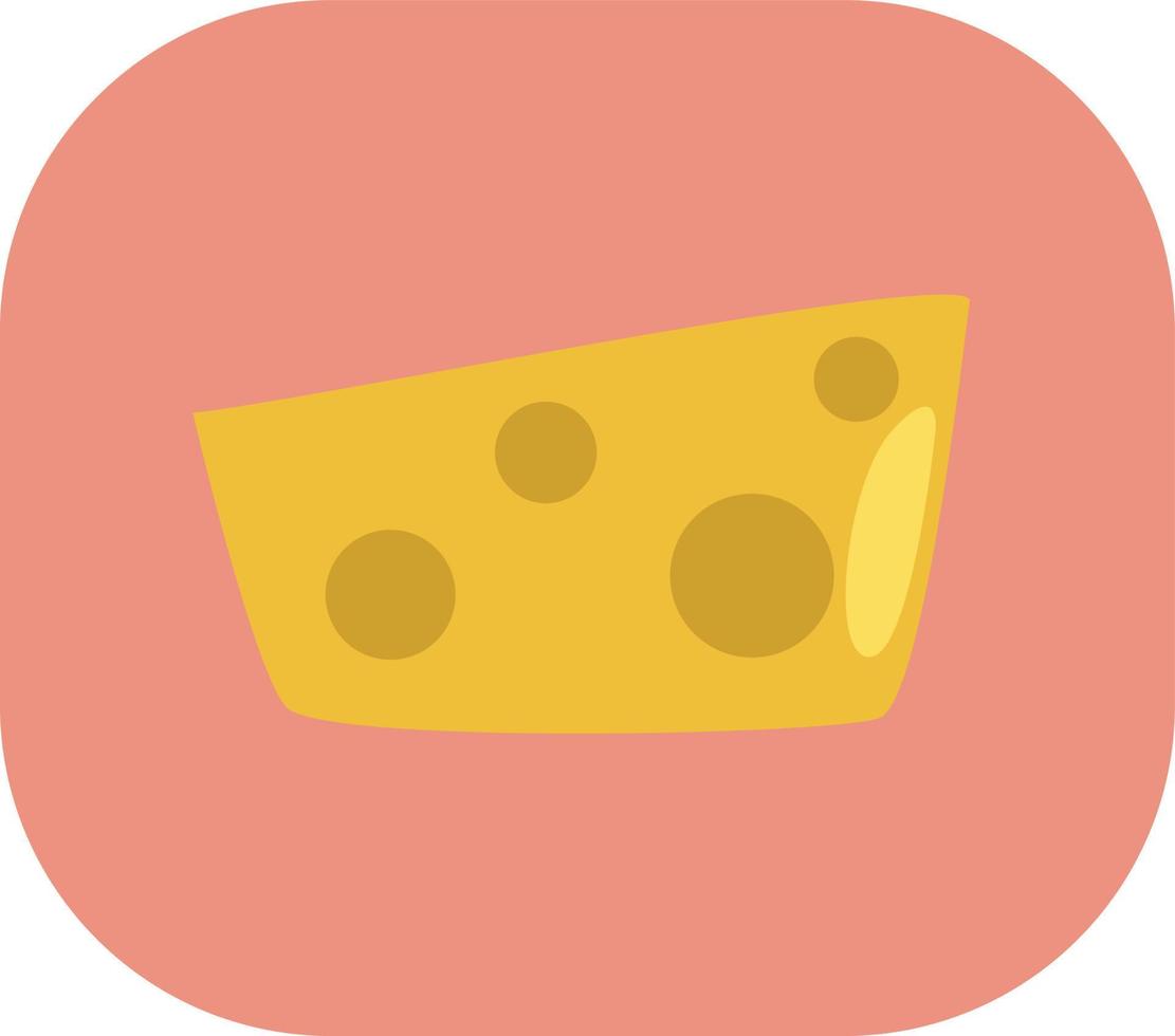 Breakfast cheese slice, illustration, vector on a white background.