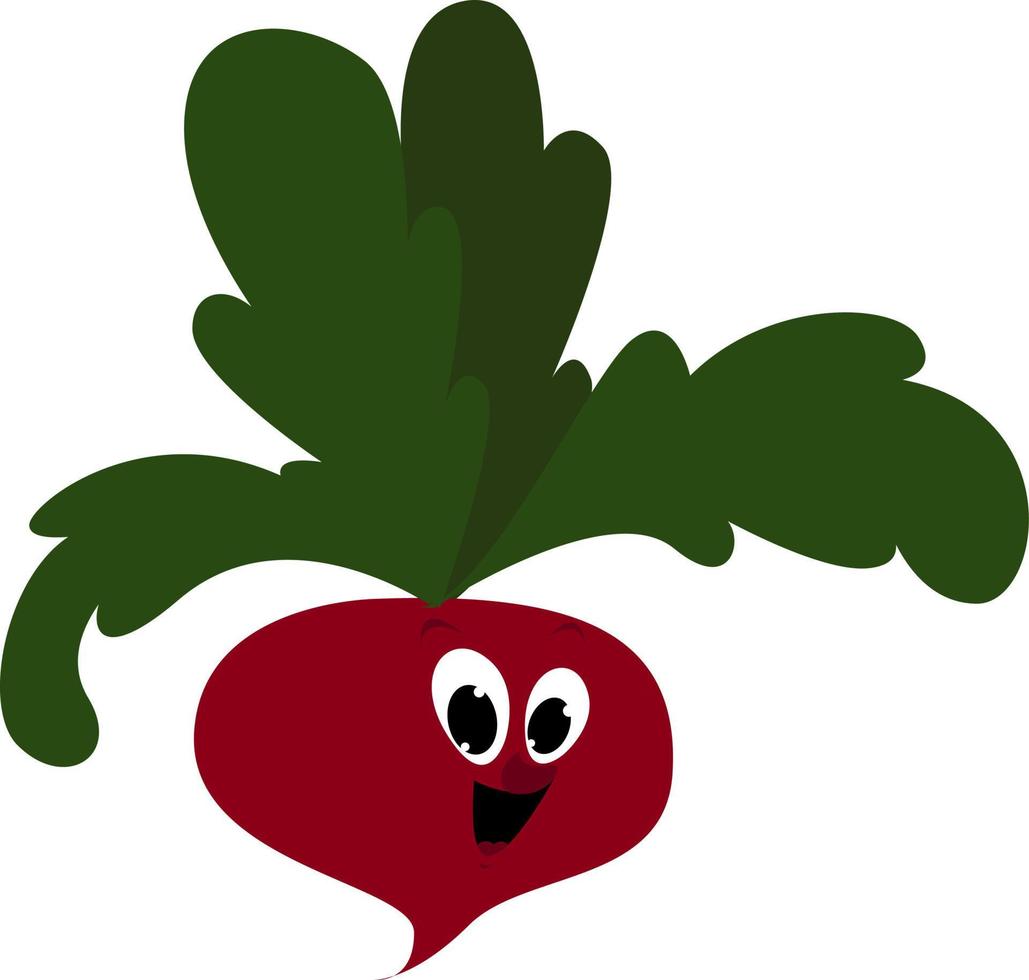 Smilling beet, illustration, vector on white background.