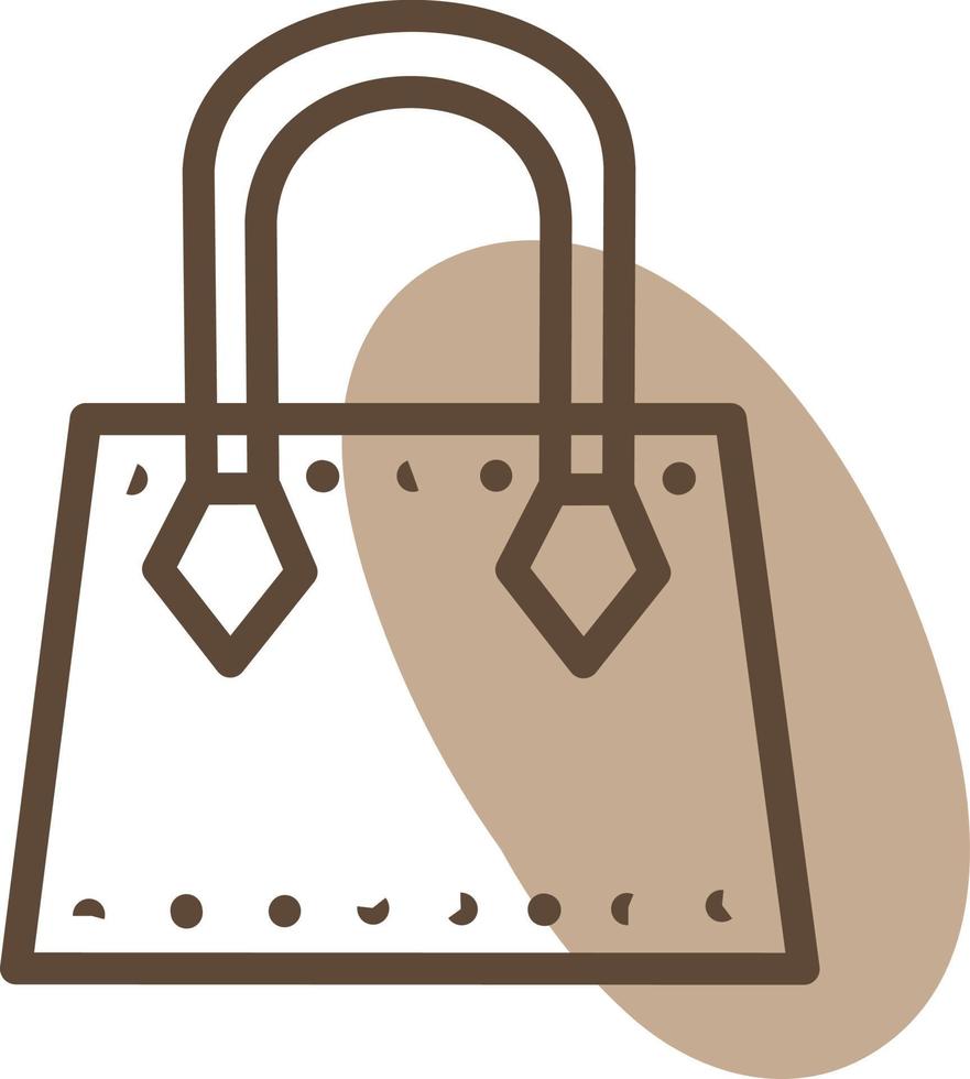Brown decorative bag, illustration, vector, on a white background. vector
