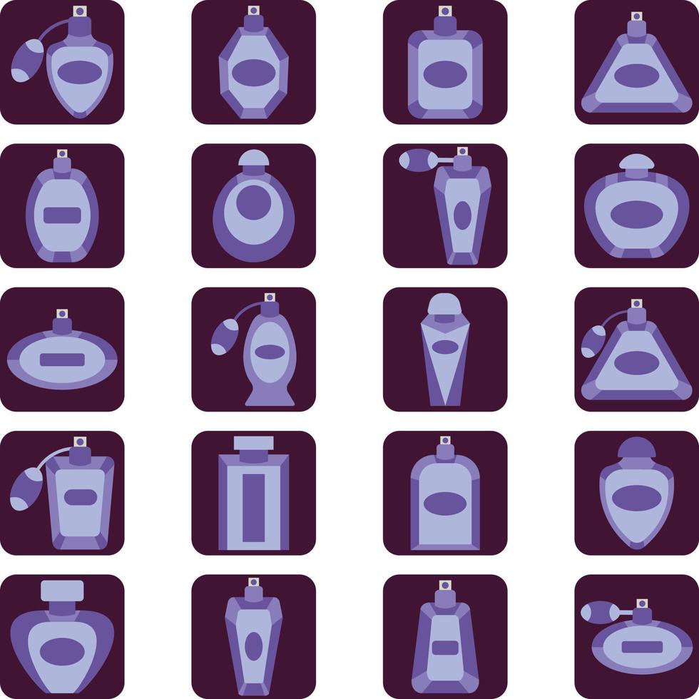 Luxury perfume icon pack, illustration, vector, on a white background. vector