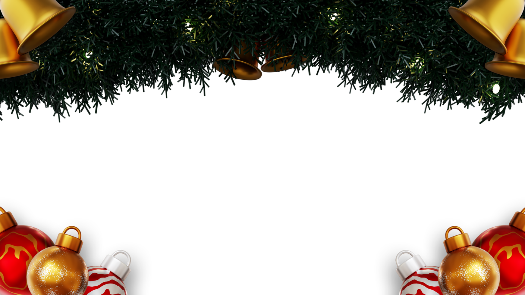 Christmas 3d ornament border png