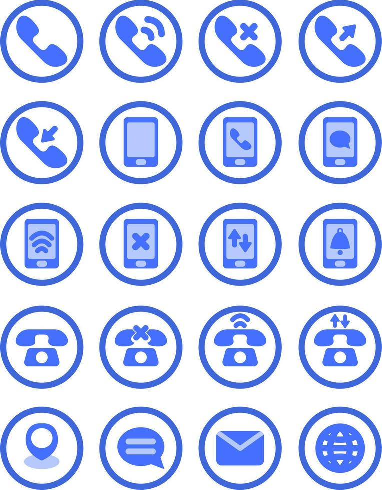 Phone connections, illustration, vector on a white background.