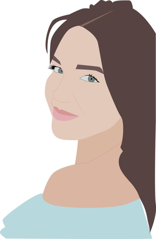 Smilling girl, illustration, vector on white background.