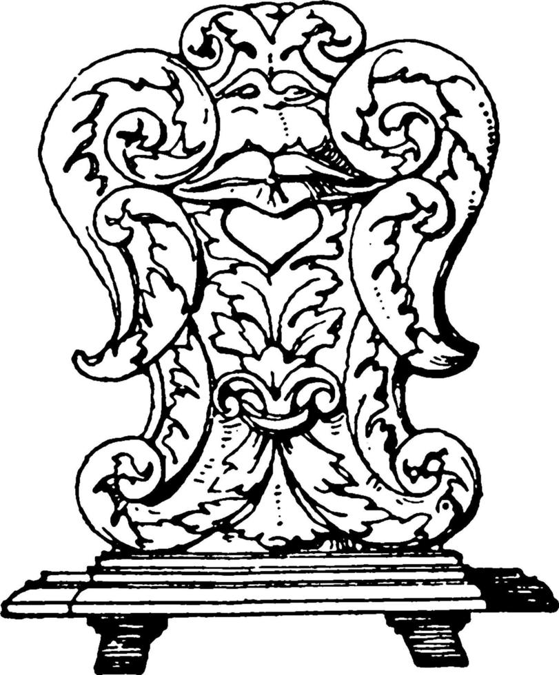 German 17th Century Chair, vintage illustration. vector