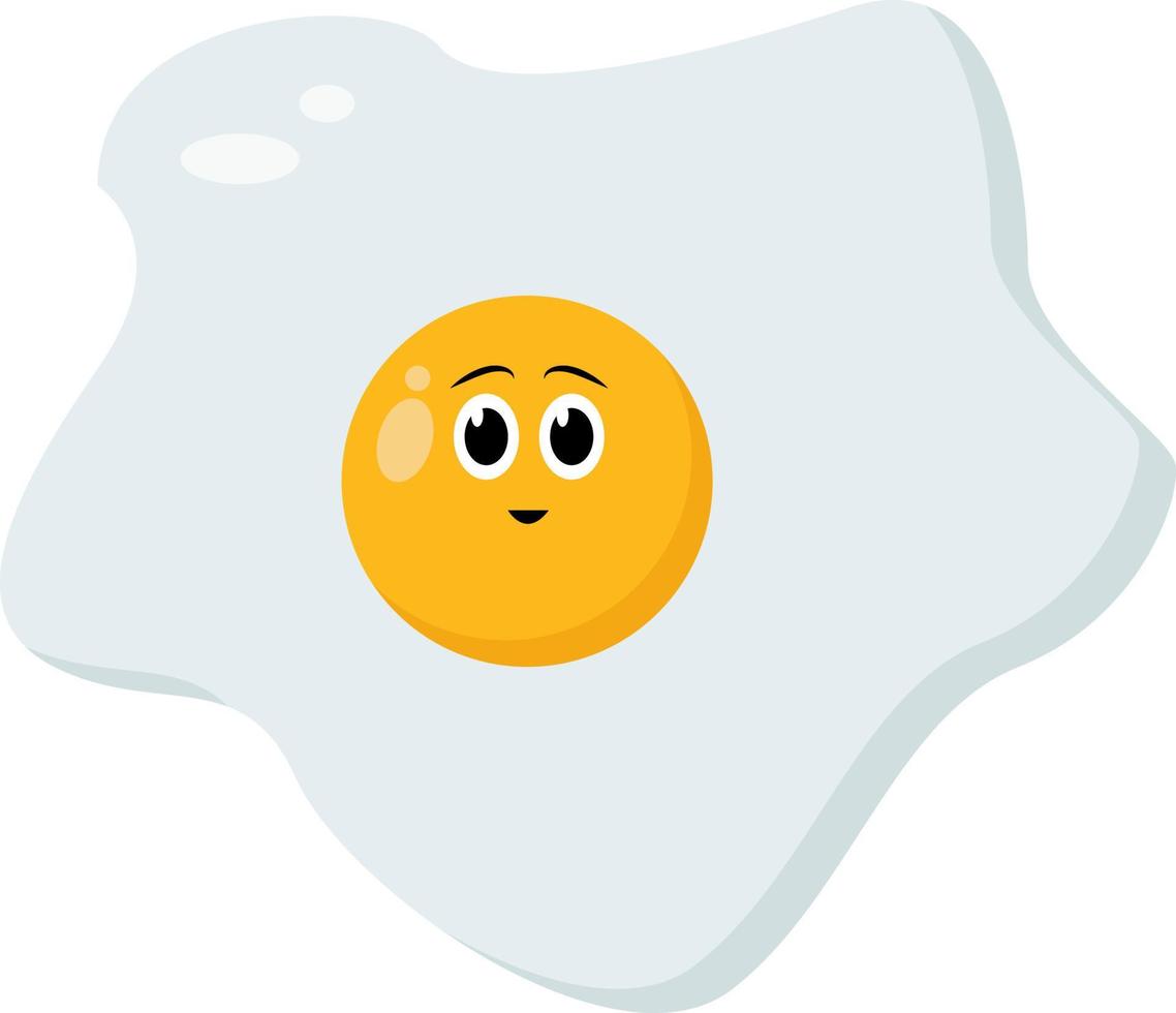 Broken egg, illustration, vector on white background.