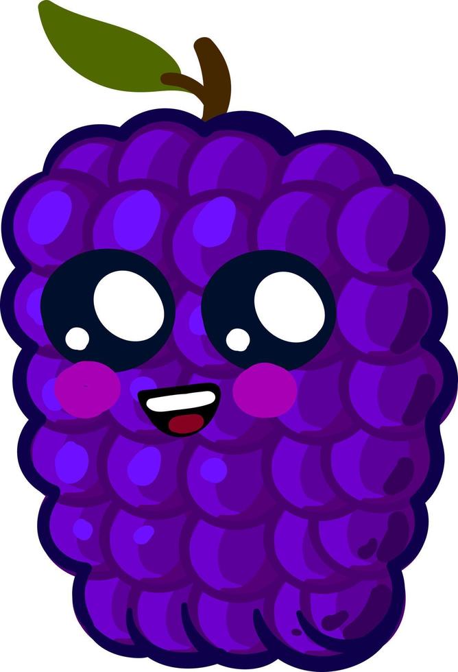 Cute purple mulberry, illustration, vector on a white background.