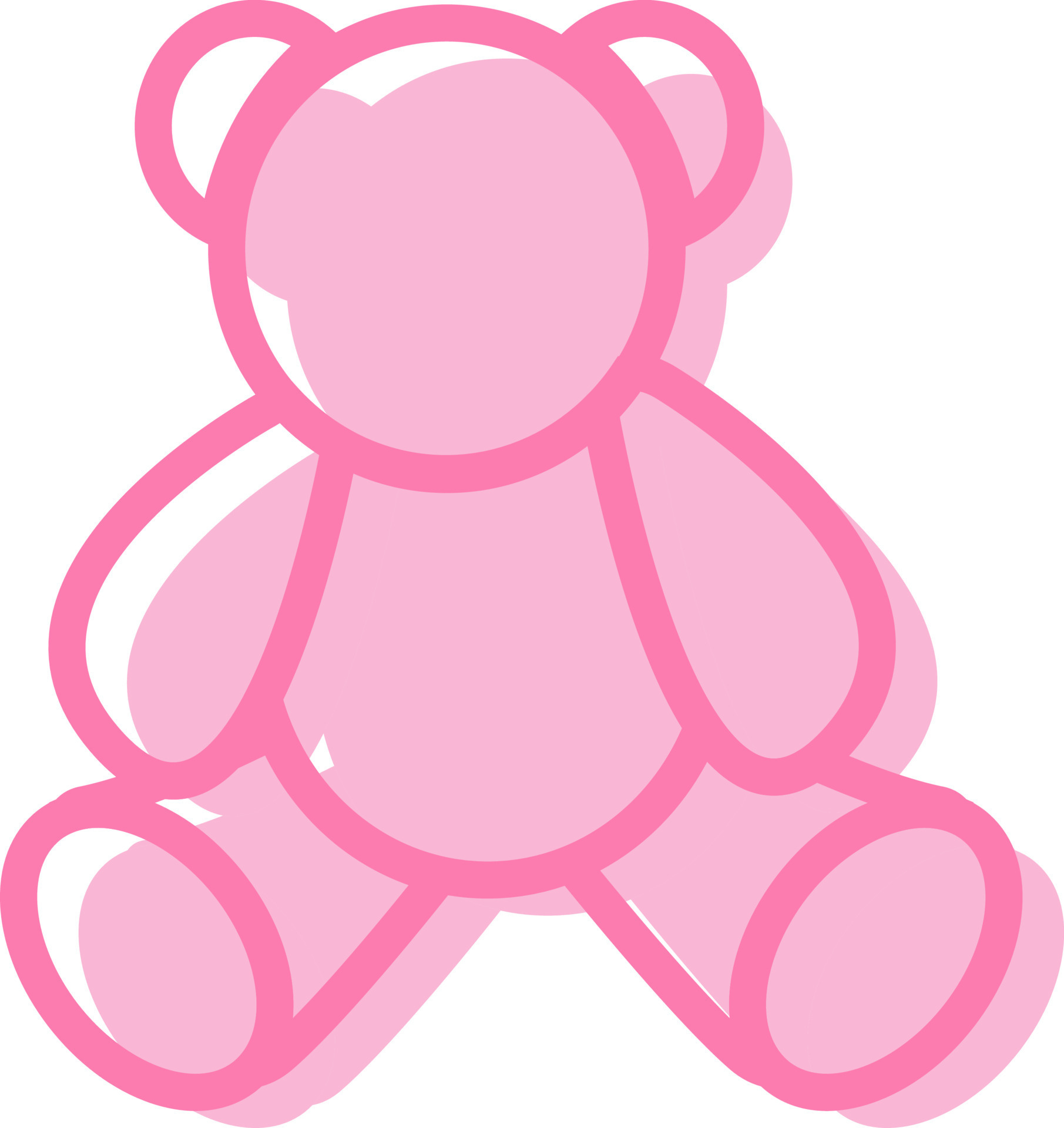 Pink teddy bear, illustration, vector on a white background. 13485389