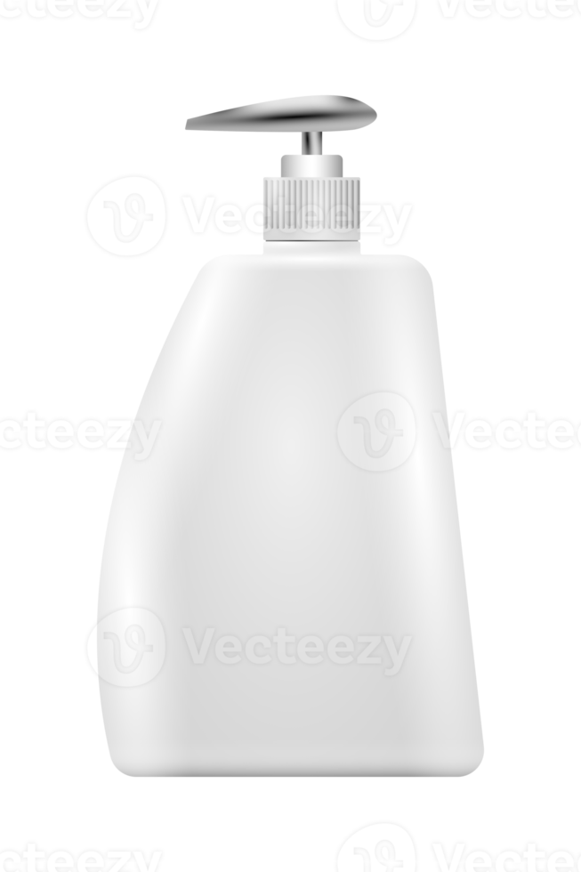 Blank white plastic pump bottle png