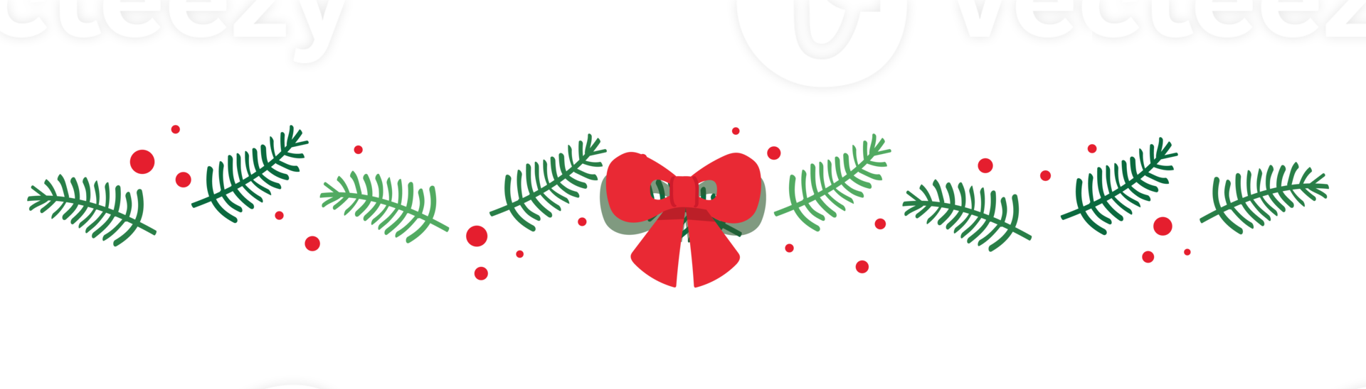 Christmas wreath leafs banner png