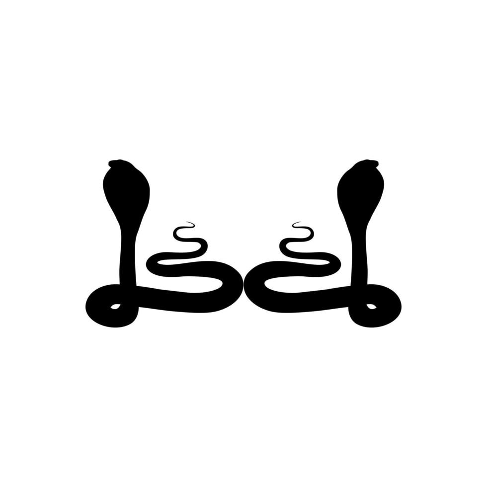Silhouette of the Pair of the Cobra Snake for Logo, Pictogram, Website or Graphic Design Element. Vector Illustration