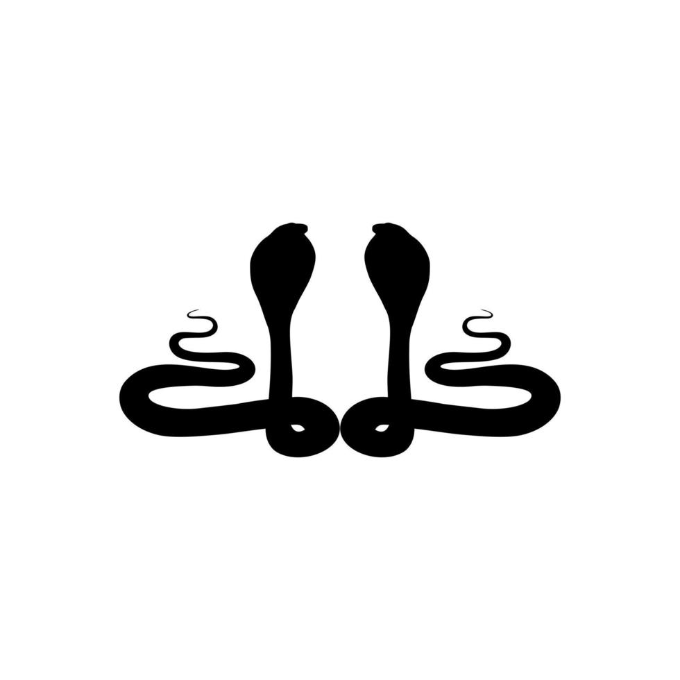 Silhouette of the Pair of the Cobra Snake for Logo, Pictogram, Website or Graphic Design Element. Vector Illustration